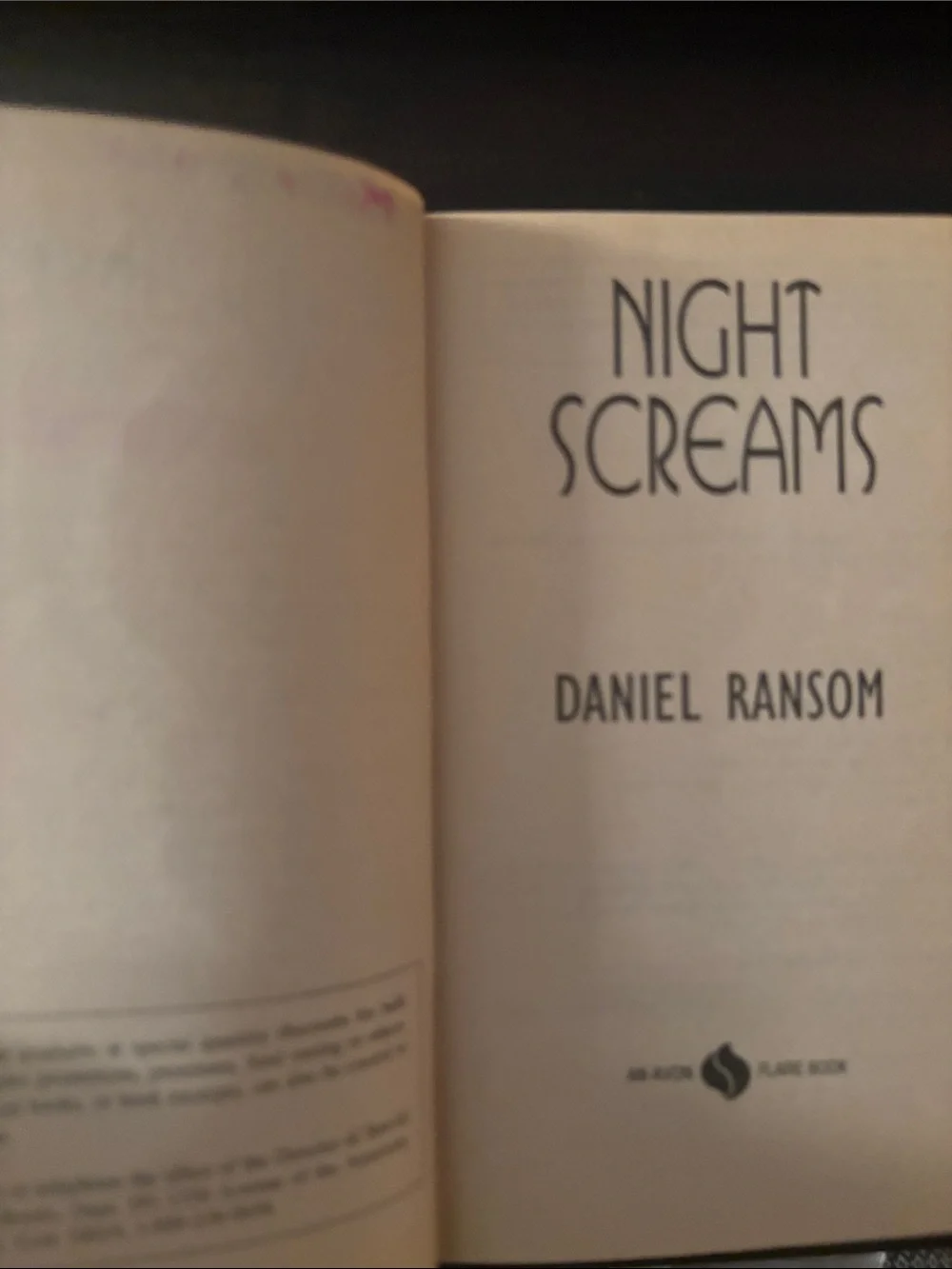 Night Screams by Daniel Ransom - Black & Pink Horror Paperback